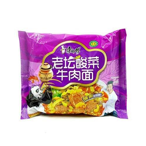 康师傅 老坛酸菜牛肉面 袋装方便面  117g