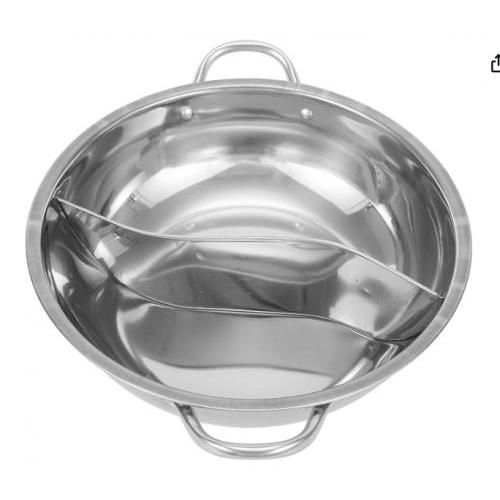 不锈钢鸳鸯锅 1个 不带锅盖 火锅必备